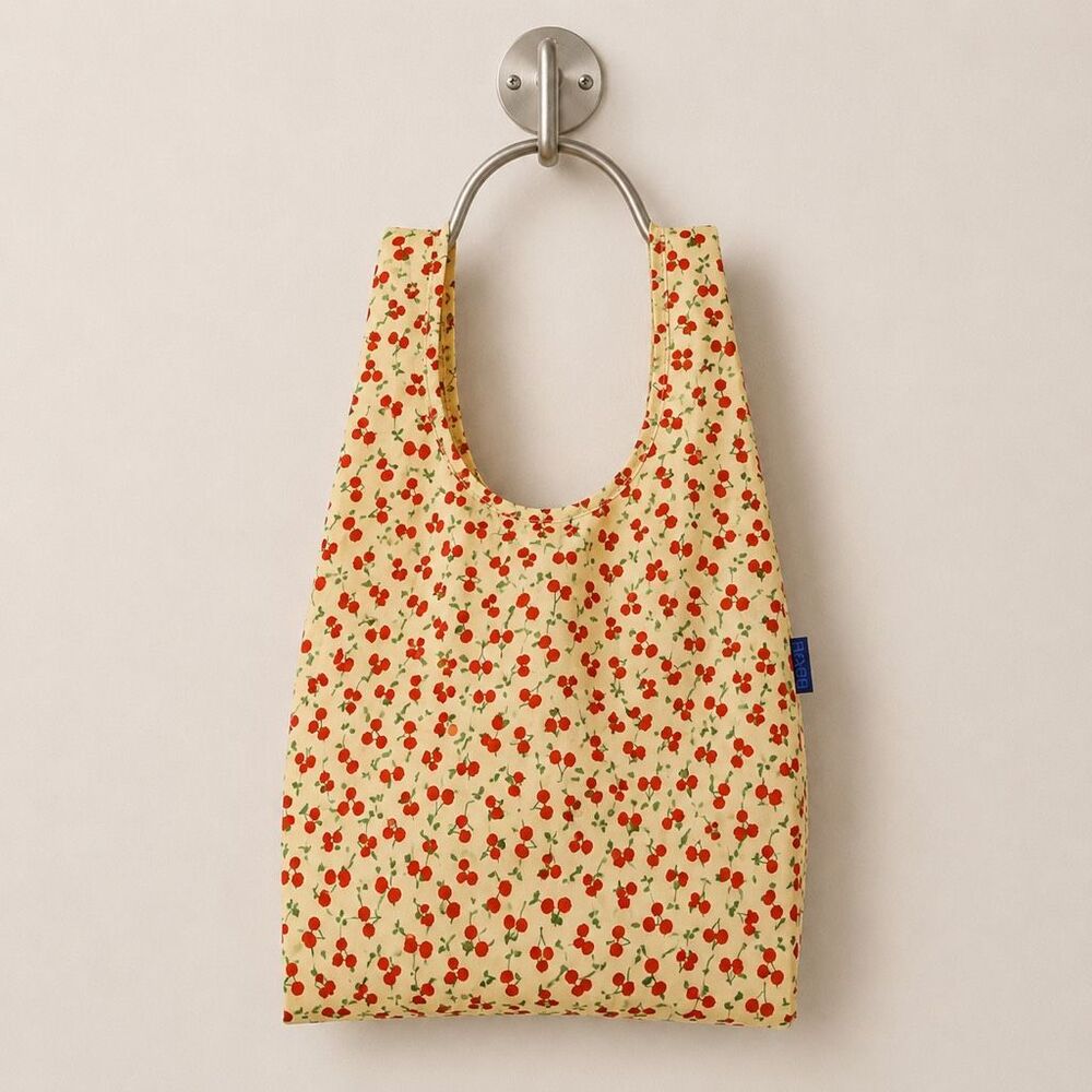 BAGGU Cherry Land Standard Reusable Tote Bag NWT Nylon Foldable Shopper Travel